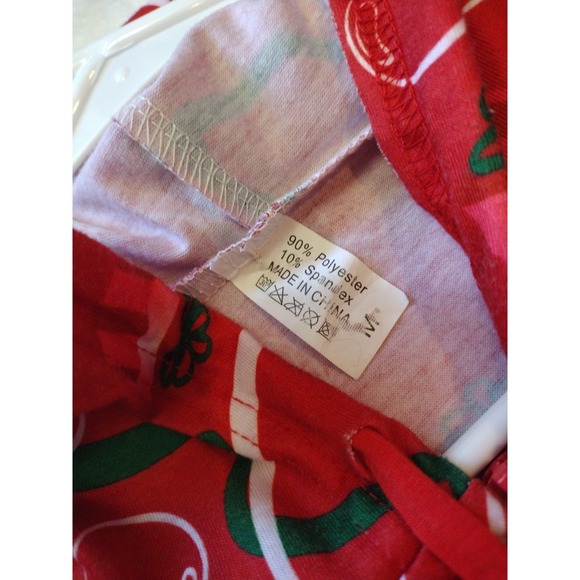 Red Christmas One Piece Hoodie Pajama Unisex Medium‎ AOP With Ornaments Bells - Picture 4 of 8